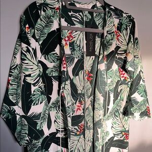 Rachel Zoe Tropical Leaf Print Kimono